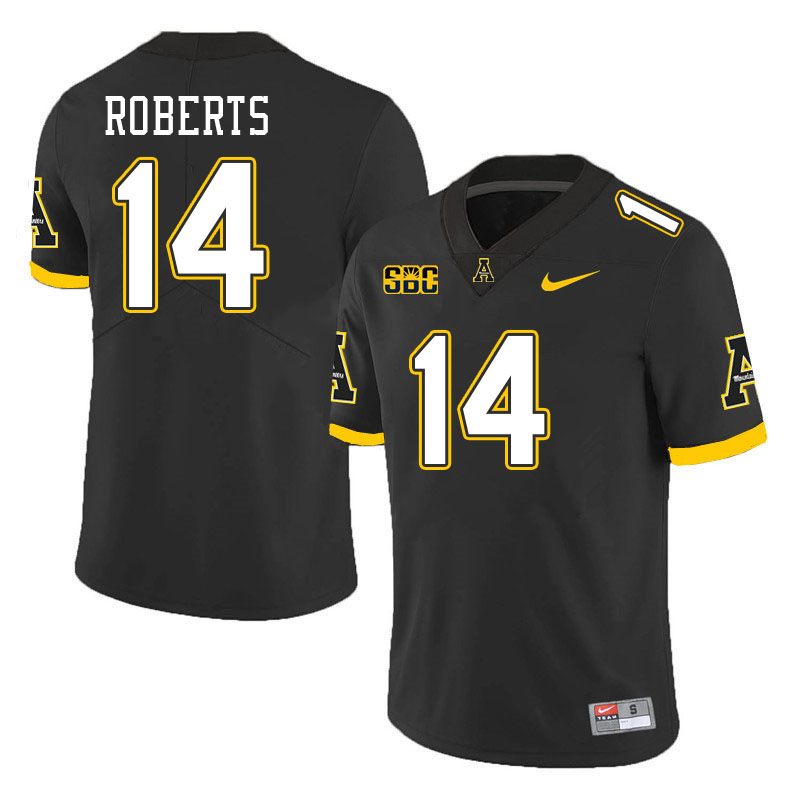 Men #14 Kanye Roberts Appalachian State Mountaineers College Football Jerseys Stitched Sale-Black - Click Image to Close